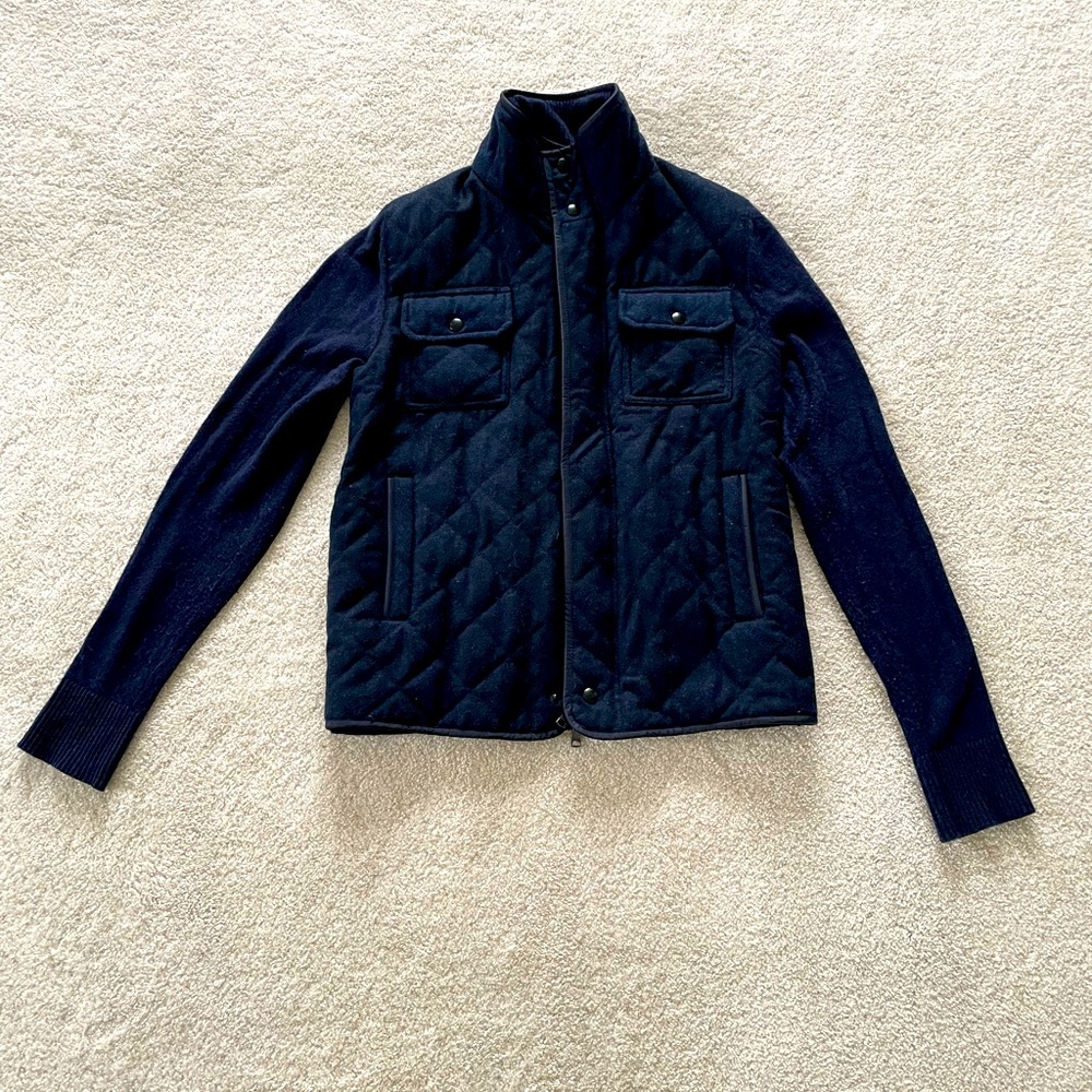 Banana Republic Jacket Medium Wool Sweater Quilted Coat Shacket